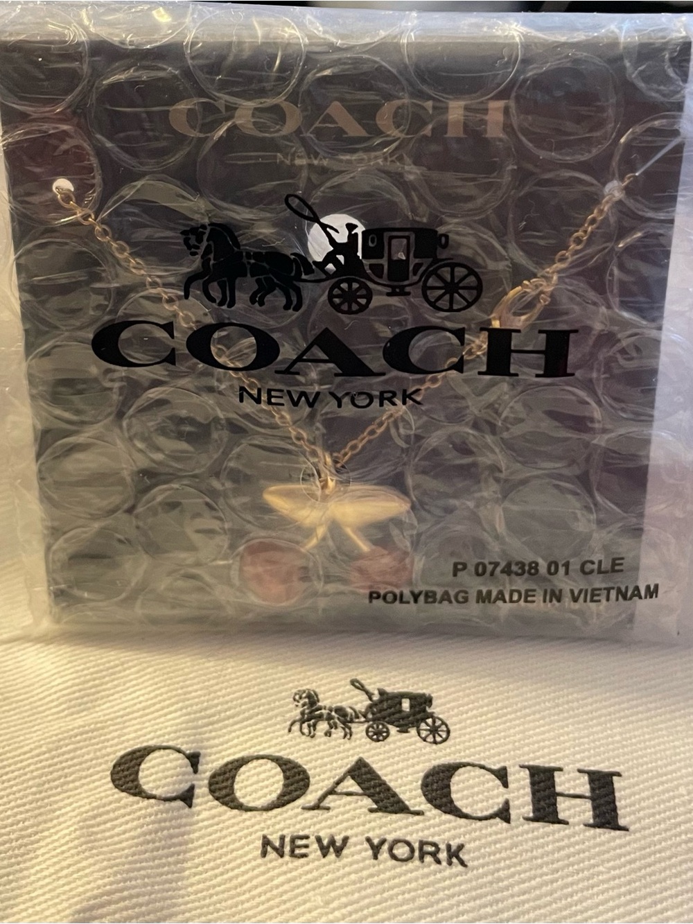 Coach Gold‑Tone Cherry Pendant Necklace – Red Enamel - Picture 3 of 3